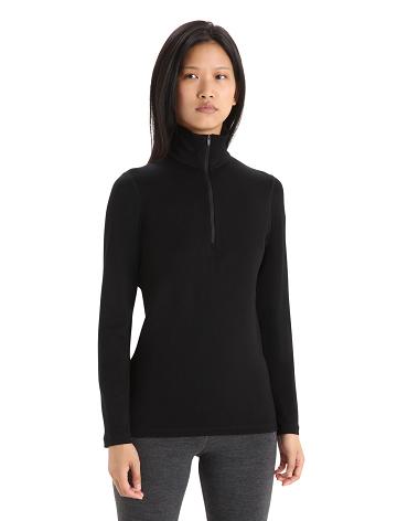 Base Layers Icebreaker Merino 260 Tech Long Sleeve Half Zip Thermal Top Femme Noir | FR 1915FDNM